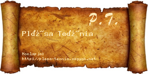 Plésa Teónia névjegykártya